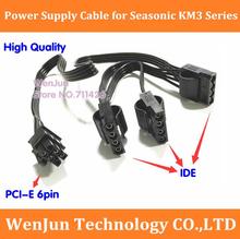 High Quality NEW PCIe PCI-E 6Pin to 3 * IDE/4 IDE Molex 4pin Modular Power Supply Adapter Cable for Seasonic KM3 Series 2024 - buy cheap