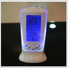 LED Luminous Music Timepiece Blue Temperature Display 510 Home Alarm Clock Perpetual Calendar Electronic Clock 2024 - buy cheap