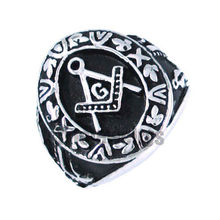 Free shipping! Masonic Biker Ring  Stainless Steel Jewelry Freemasonry Masonic Ring SJR0016 2024 - buy cheap