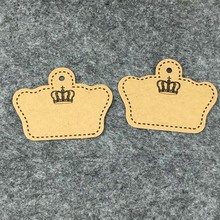 Kraft Paper 5*4cm 400PCS/Lot Crown Shape Price Hang Tags Blank Jewelry Head Cards Label DIY Handmade Mark  Accept custom logo 2024 - buy cheap