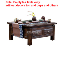 Mesa de té de estilo chino con 4 cajones para el hogar, mesa baja de madera maciza con ventana flotante, almacenamiento de Tatami japonés 2024 - compra barato