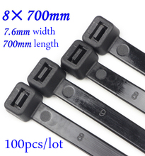 8x700mm Self locking Nylon Cable Ties Plastic Zip Tie Black/White wire binding wrap straps Nylon 66 8*700mm 100pcs/lot 2024 - buy cheap