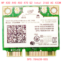 Mini TARJETA DE portátil PCI-e inalámbrica con bluetooth, banda Dual de 2,4 GHz + 5GHz para Intel, AC 3160, 3160HMW, 802.11ac, Bluetooth 4,0 2024 - compra barato