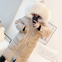 Winter New Down Jacket Women Korean Long White Duck Down Parka Coats 100% Natural Raccoon Fur Collar Hooded Warm Outwear Coat 2024 - buy cheap