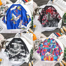 Kimonos japoneses tradicionales de las mujeres de los hombres protector solar delgada suelta impresión verano camisa Kimono Yukata Asia ropa 2024 - compra barato