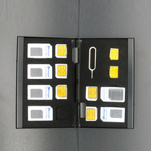 Алюминиевый Портативный Micro Pin SIM карта Nano коробка для хранения карт памяти Чехол защитный держатель черный 2024 - купить недорого
