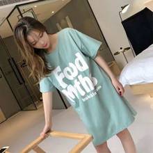 2019 Hot Summer Short Sleeve nightgown for Women Letter Print Sleepwear Femme Home Dress Night Dress Nightdress Nightwear Nighty 2024 - buy cheap