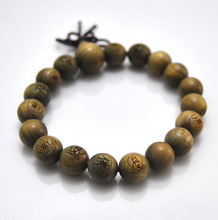 Carved Guanyin Green sandalwood 12mm Beads Bracelet&Bracelets for Men / Women Gift  jewelry Wholesale Tibet 2024 - buy cheap