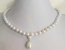 Women Jewelry necklace 8mm white round bead 12mm pendant natural south sea shell pearl handmade necklace 45cm 18'' 2024 - buy cheap