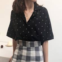 Elegant Women Chiffon Blouse Sexy V-neck Women Shirts Casual Half Sleeve Fashion Polka Dot Shirt Tops Office Feminine Blouse 2024 - buy cheap