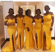 African Black Girls Bridesmaid Dress 2019 Elegant Summer Country Garden Formal Wedding Party Guest Maid of Honor Gown Plus Size 2024 - buy cheap