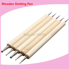 Free Shipping Professional Salon Use 5 Pcs /Set 2 WaysWooden Nail Dotting Pen Painting Tool Nail Art Dotting Tool Set 2024 - buy cheap
