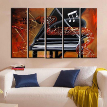 Imagen hecha a mano sobre lienzo, pintura al óleo abstracta de música, sin marco para pared de habitación, Deocr, imágenes artísticas de Piano, decoración para bailarinas de Hotel/KTV 2024 - compra barato