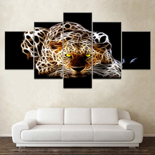De Ojos de animal leopardo 5 piezas fondos Modular moderno póster lienzo artístico pintura para sala Decoración de casa 2024 - compra barato