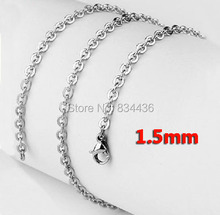 Free Shipping fashion thin chain 1.5mm cross chains stainless steel necklaces fashion mens womens jewelry small necklaces 50pcs 2024 - buy cheap