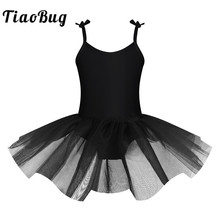 Tiaobug-vestido de balé tutu infantil, ajustável, alças espaguete, collant para ginástica, traje para dança de palco 2024 - compre barato
