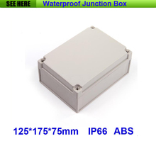 Free Shipping 1 Piece Small Type IP66 ABS Grey Waterproof waterproof plastic enclosure box 125*175*75mm 2024 - buy cheap