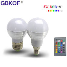 GBKOF RGB LED Bulb RGBW LED light Lamp E27 E14 5W AC85-265V led lamp + 24Keys Remote Control Lampada Ampoule Bombilla 2024 - buy cheap
