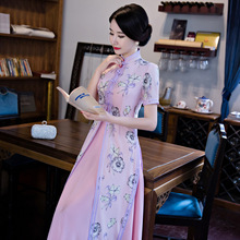New Arrival Women's Long Cheongsam Fashion Chinese Style Rayon Dress Elegant Slim Qipao Vestido Size S M L XL XXL XXXL 1A3566 2024 - buy cheap