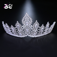 Be 8 2018 New Fashion Luxury Crystal Women Bride Tiaras Crwon AAA Cubic Zirconia Pageant Hair Accessories Fashion Jewelry H045 2024 - buy cheap