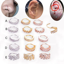 1PC 8mm CZ Seamless Nose Ring Surgical Steel Crystal Ear Trague Cartilage Earring Piercing Bendable Gem Ring Bendable 2024 - buy cheap