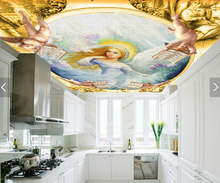 Custom wallpaper ceiling,European medieval angels,3D retro for living room bedroom ceiling restaurant wall papel de parede 2024 - buy cheap