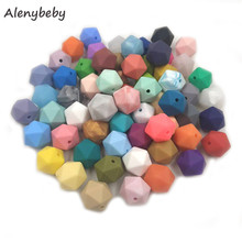 50pc 17mm Bulk Icosahedron BeadsTeether Baby Chew BPA Free Food Grade Soft Loose Silicone Teething Beads For Jewelry Making 2024 - buy cheap