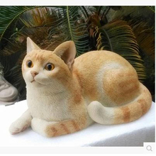 Artesanato de gato de resina de simulação, ornamentos de decoração de mesa para casa, animais bonitos 2024 - compre barato