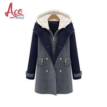 ACEMIRIZ Winter Warm Wool Blend Women Coat High Quality Double-breasted Hooded Windbreaker Woolen Coats AWC0005 2024 - buy cheap