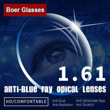 1,61 анти-синий луч одиночное видение Асферические оптические линзы по рецепту очки видения градусов линзы для оправы очков 2024 - купить недорого