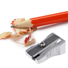 Apontador de lápis de metal chanfrado com único buraco, escola, escritório, papelaria 2024 - compre barato