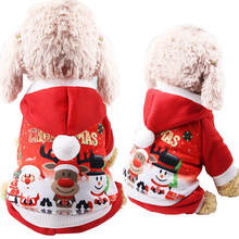 Novo cão roupas de natal com capuz inverno cachorro macacão quente casaco e jaqueta pet halloween traje para cães animais de estimação roupas 2024 - compre barato