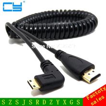 Вилка HDMI к мини-вилке HDMI пружинный скрученный кабель V1.4 3D для Видеокамеры Sony Canon 2024 - купить недорого
