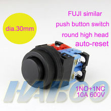 5pcs/lot  switch diameter 30mm high head 10A 600V push button switch 1NO+1NC electric switch 2024 - buy cheap