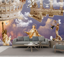 Papel de parede decorativo 3d rococo, pintura de parede para construção 2024 - compre barato