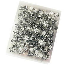 30 PCS/Lot  DIY Charm Design White/Black Flowers 3D Nail Stickers Decals Nail Art Decorations Adhesive-self Sticker (5.5*6.5cm) 2024 - buy cheap