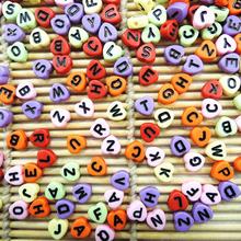 Wholesale 4*8mm Mixed Colors Alphabet Letter Acrylic Heart Loose Beads DIY Jewelry Making Accessories LB-40 2024 - buy cheap