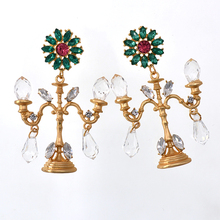 baroque retro vintage crystals chandelier fashion vintage earrings exaggerated ear ornaments retro long drop earrings 2024 - buy cheap