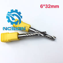 2pcs AAA series 6mm SHK 32mm Carbide CNC Router Bits one Flutes Spiral End Mills Single Flutes Milling Cutter Spiral PVC Cutter 2024 - buy cheap