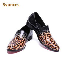 Sapatos masculinos casuais de leopardo, calçados sem cadarço personalizados para homens, plus size 2024 - compre barato