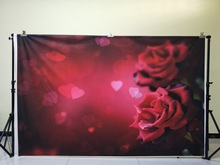 HUAYI 7x5 pies fondo de San Valentín para fotografía Rosa flor telón de fondo algodón sin arrugas lavable reutilización telones de fondo D-8241 2024 - compra barato