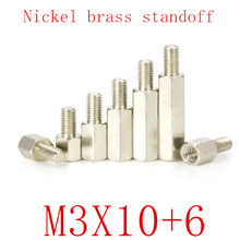 500PCS m3x10+6 Male to Female nickel Brass Standoff Spacer M3 Hexagonal Stud Spacer  Pillars 2024 - buy cheap