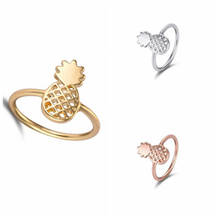 Anéis de abacaxi ajustáveis únicos, anel com articulações douradas coloridas, presente para mulheres, jóias, anéis de articulações de dedo médio 2024 - compre barato