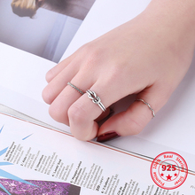925 Sterling Silver Simple Ring European American Retro Vintage Simple Knot Open Rings Women Jewelry 2024 - buy cheap