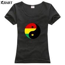 Yin yang bagua-Camiseta de algodón de manga corta para mujer, Camiseta de algodón con cuello redondo, de estilo chino 2024 - compra barato