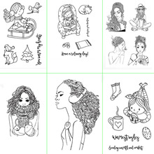 2019 new cute beautiful girl transparent seal scraping rubber stamp stamp paper craft clear seal card making 2024 - buy cheap