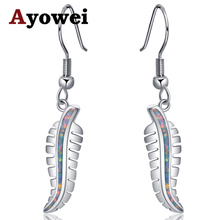 Ayowei nuevo diseño fiesta diseño regalo para damas 925 Plata blanco fuego ópalo gota pendientes moda joyería OE695A 2024 - compra barato