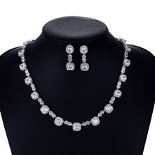 Crystal CZ Cubic Zirconia Bridal Wedding Necklace Earring Set Jewelry Sets for Women Accessories CN10146 2024 - buy cheap