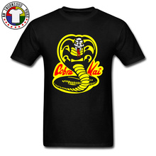 Camiseta tailandesa de serpiente Cobra Kai, Tops informales de cuello redondo de algodón puro, divertida, tela de algodón, ropa de moda 2024 - compra barato