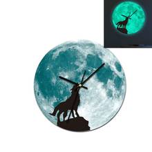 Creative Luminous Moon Wall Clock Glow In The Dark Planet Circular Wall Hanging Clock For Living Room Home Decoration 30 cm 2024 - buy cheap
